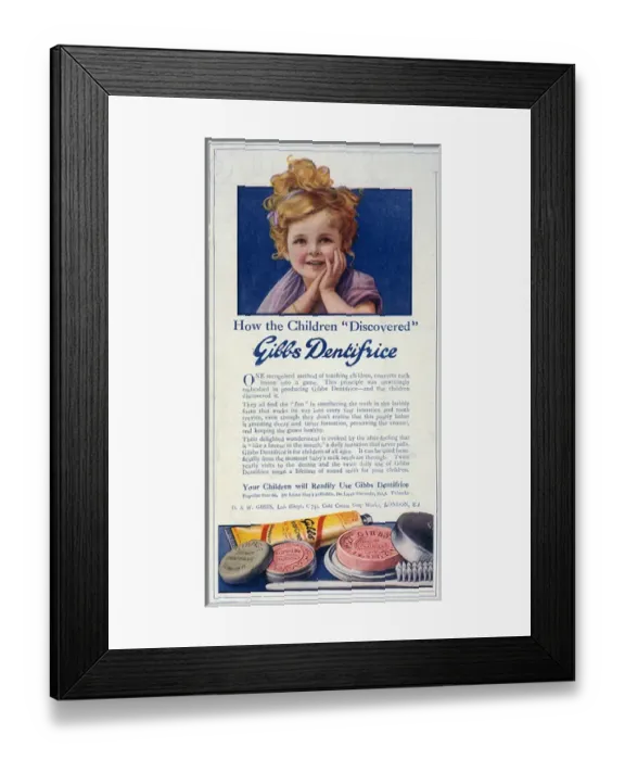 Framed Print : Advert / Gibbs Toothpaste Framed Print : Advert / Gibbs Toothpaste