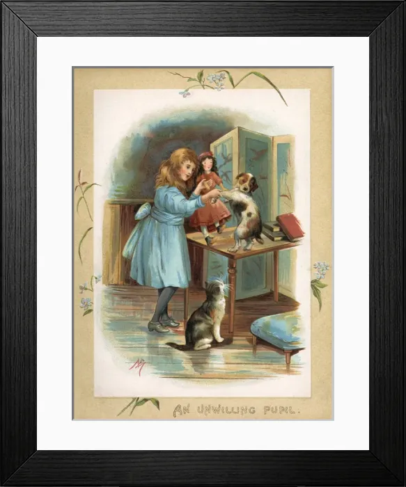 Framed Print : Dogs Dancing Lesson Framed Print : Dogs Dancing Lesson