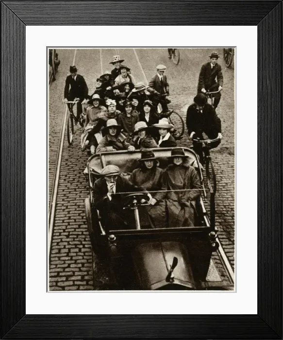 Framed Print : Great railway strike, crownded car 1919 Framed Print : Great railway strike, crownded car 1919