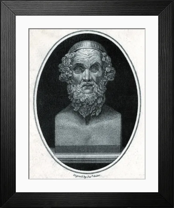 Framed Print : Homer / Bust / Baker / Oval Framed Print : Homer / Bust / Baker / Oval