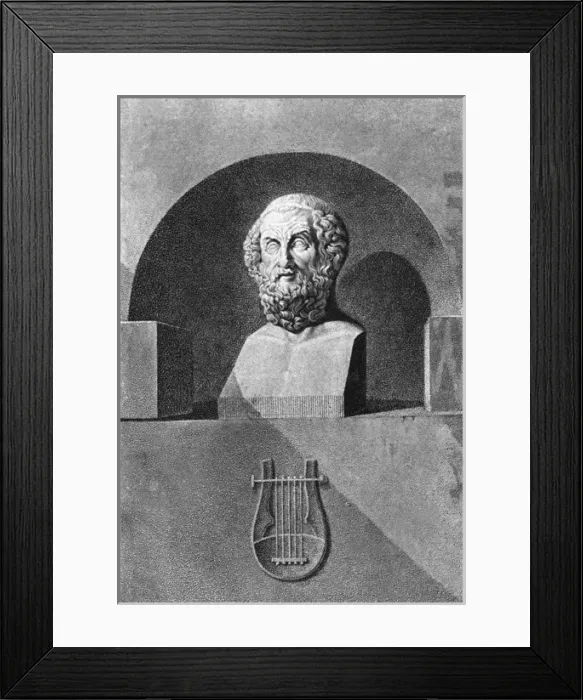 Framed Print : Homer / Bust / Lyre / Anon Framed Print : Homer / Bust / Lyre / Anon