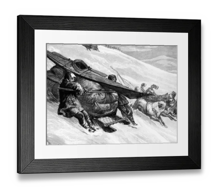 Framed Print : De Long / Sledging Downhil Framed Print : De Long / Sledging Downhil