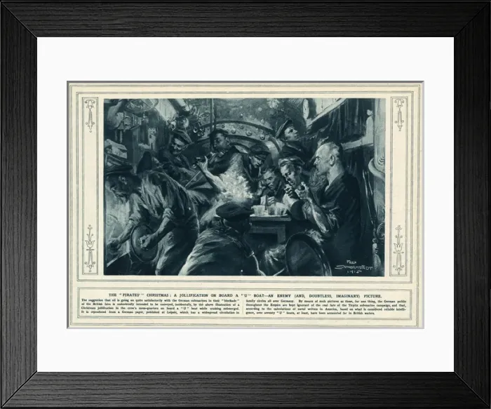 Framed Print : Xmas Aboard a U-Boat 1915 Framed Print : Xmas Aboard a U-Boat 1915
