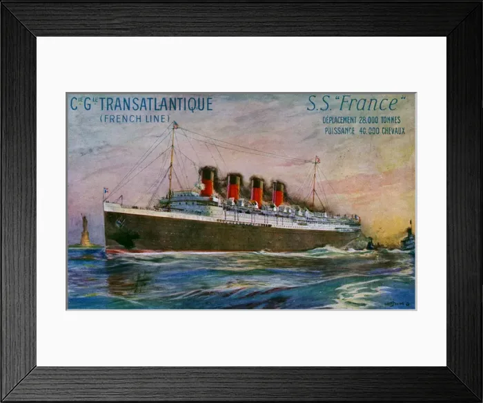 Framed Print : STEAMSHIP FRANCE Framed Print : STEAMSHIP FRANCE
