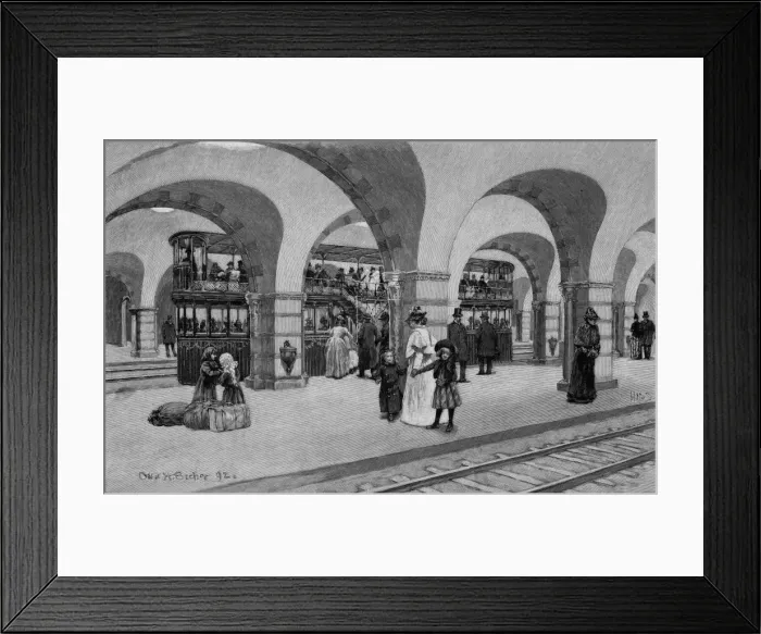Framed Print : Boston Subway 1892 Framed Print : Boston Subway 1892