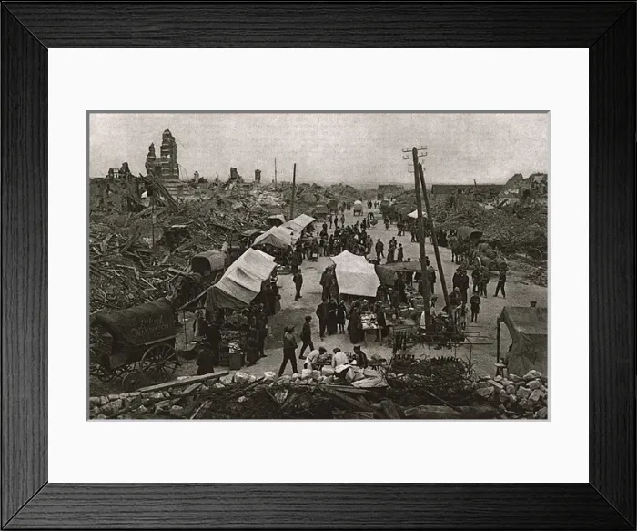 Framed Print : Market in Lens Ruins Framed Print : Market in Lens Ruins