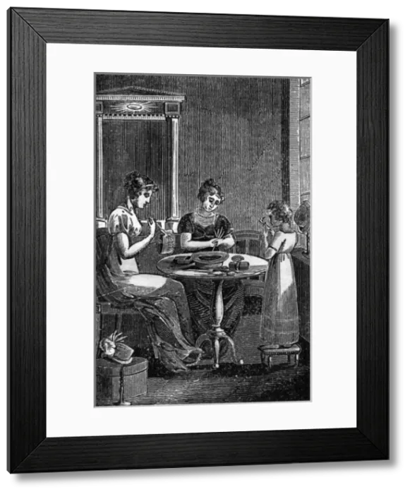Framed Print : Making Straw Hats 1827 Framed Print : Making Straw Hats 1827
