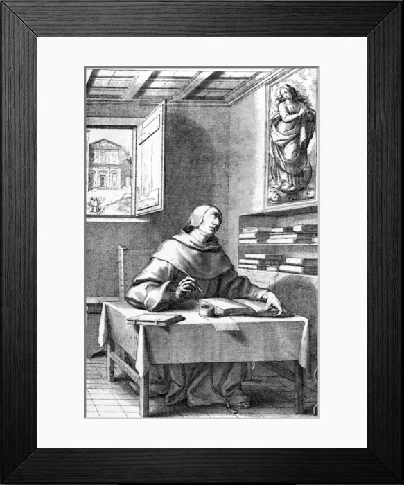 Framed Print : Duns Scotus at Work Framed Print : Duns Scotus at Work
