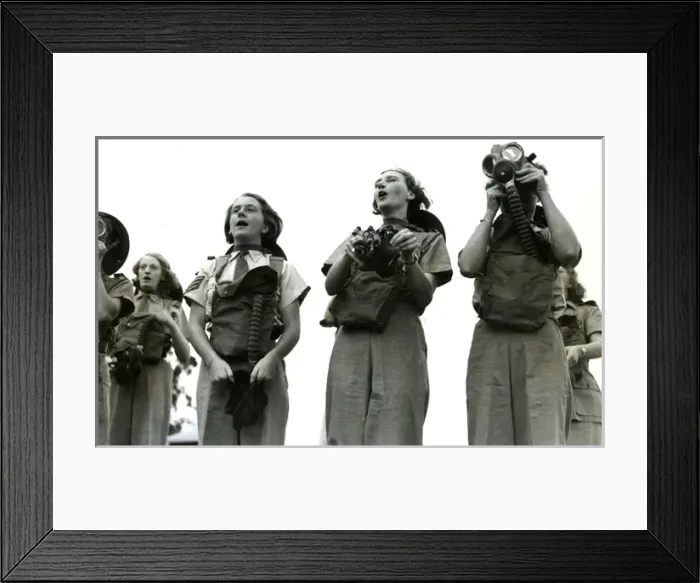 Framed Print : Wwii / W a A F / Gas Masks Framed Print : Wwii / W a A F / Gas Masks