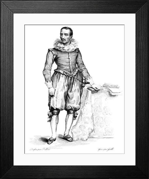 Framed Print : Pierre De Brantome (Mono Framed Print : Pierre De Brantome (Mono