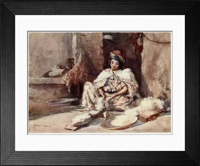Framed Print : Algerian Carding Wool Framed Print : Algerian Carding Wool
