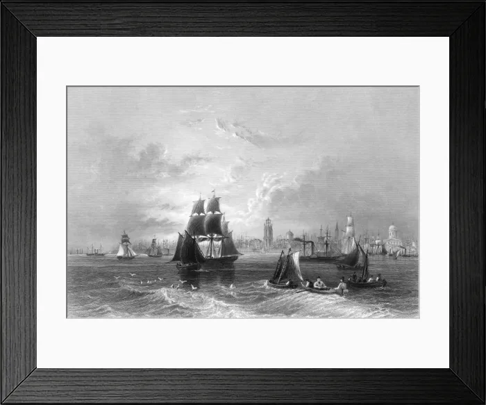 Framed Print : Liverpool / Mersey 1840 Framed Print : Liverpool / Mersey 1840