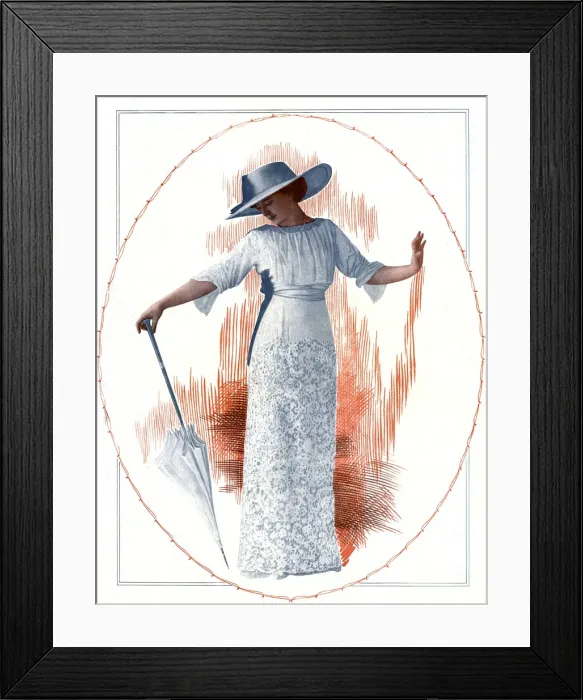 Framed Print : Garden Party Dress 1912 Framed Print : Garden Party Dress 1912