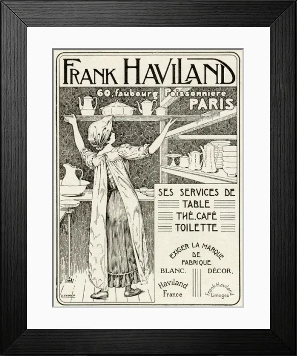 Framed Print : Advert for Frank Havilands tableware 1912 Framed Print : Advert for Frank Havilands tableware 1912
