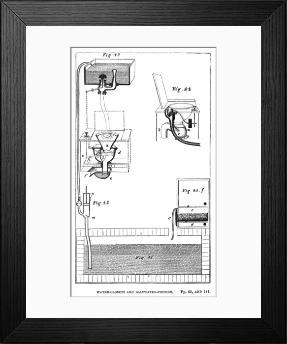 Framed Print : WATER CLOSET (1858) Framed Print : WATER CLOSET (1858)