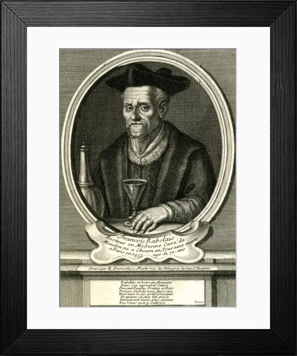 Framed Print : Rabelais with Glass Framed Print : Rabelais with Glass