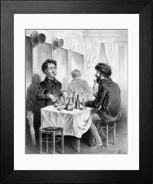 Framed Print : Two Frenchman at Table Framed Print : Two Frenchman at Table