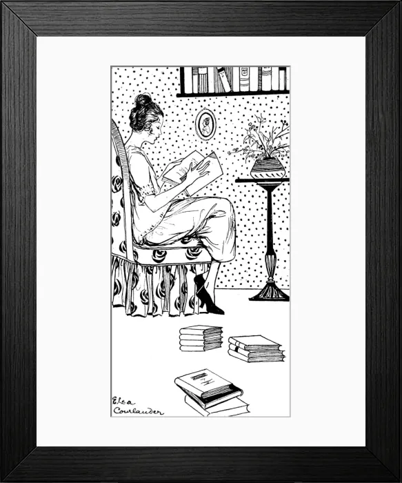 Framed Print : Reading a Book / Armchair Framed Print : Reading a Book / Armchair