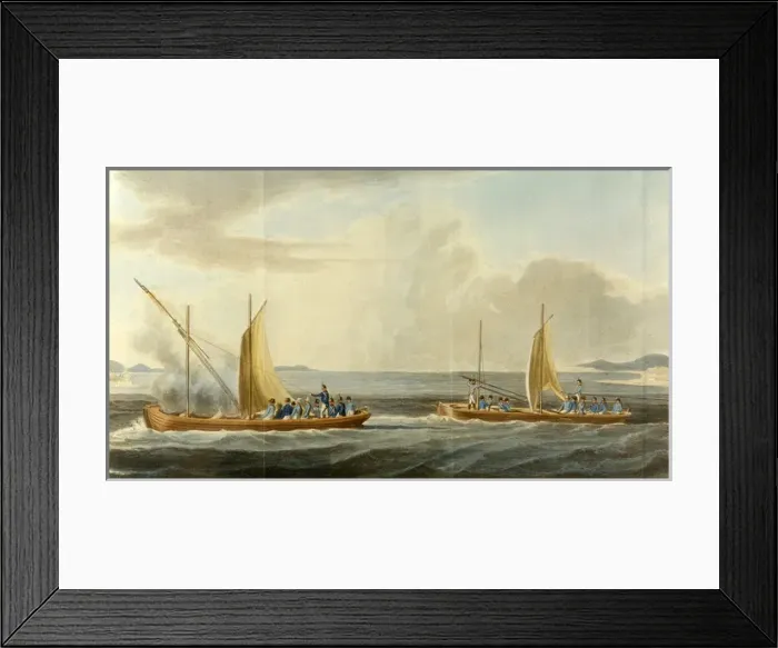 Framed Print : Rockets Fired from Boats Framed Print : Rockets Fired from Boats