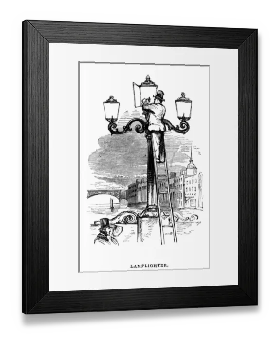 Framed Print : London Lamplighter Framed Print : London Lamplighter