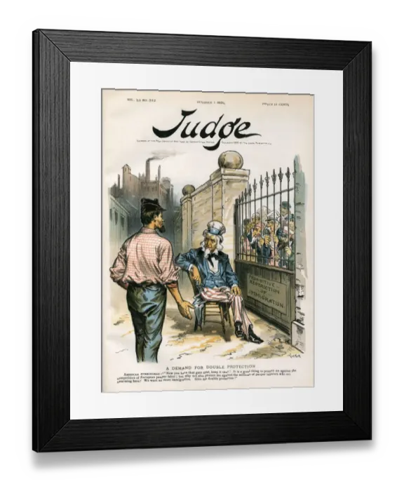 Framed Print : USA & Pauper Labour / 1892 Framed Print : USA & Pauper Labour / 1892