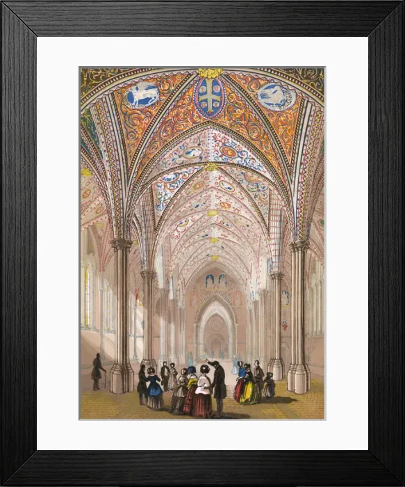 Framed Print : Temple Church C1845 Framed Print : Temple Church C1845