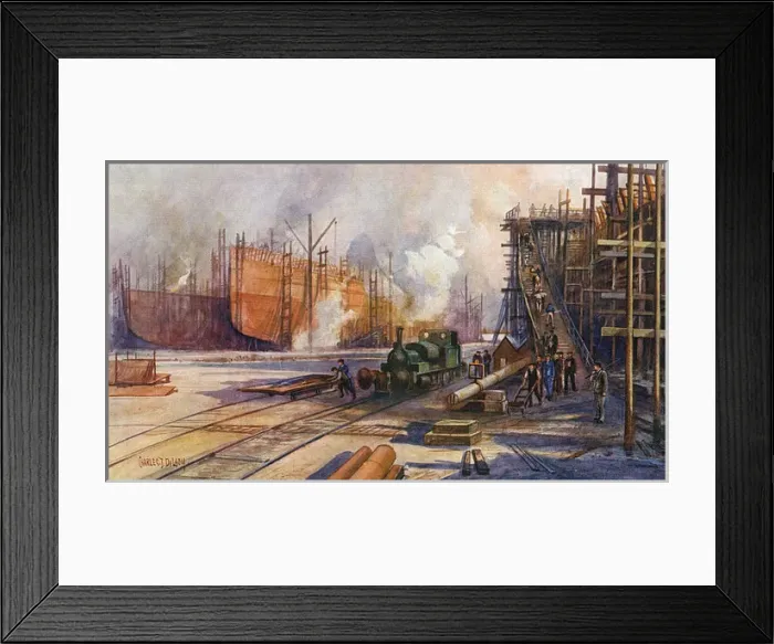 Framed Print : Ww1 Shipbuilding Yard Framed Print : Ww1 Shipbuilding Yard