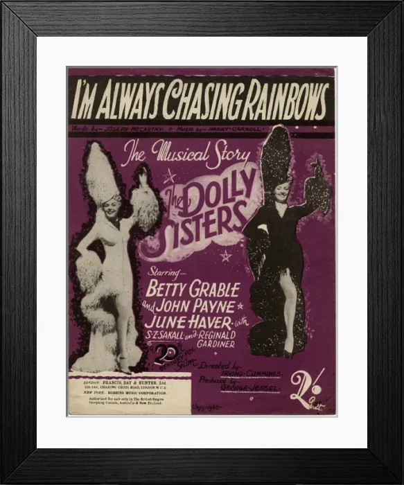 Framed Print : Show Girls / Dolly Sisters Framed Print : Show Girls / Dolly Sisters
