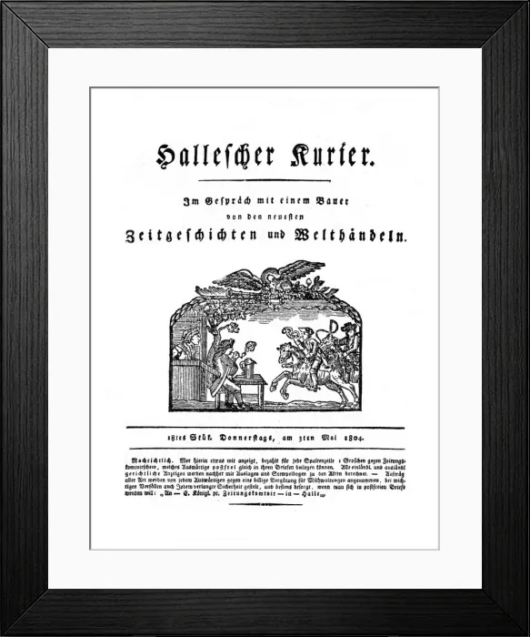 Framed Print : German Newspaper 1804 Framed Print : German Newspaper 1804