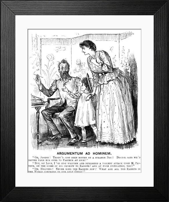 Framed Print : Satire on ethics of Louis Pasteurs experiments Framed Print : Satire on ethics of Louis Pasteurs experiments