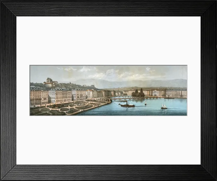 Framed Print : Geneva / Panoramic 2 / 60 Framed Print : Geneva / Panoramic 2 / 60