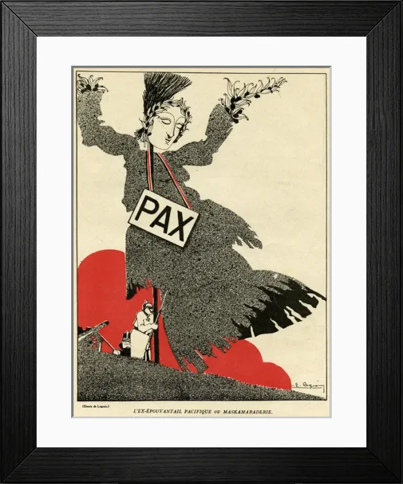 Framed Print : Cartoon, The peaceful ex-scarecrow, WW1 Framed Print : Cartoon, The peaceful ex-scarecrow, WW1