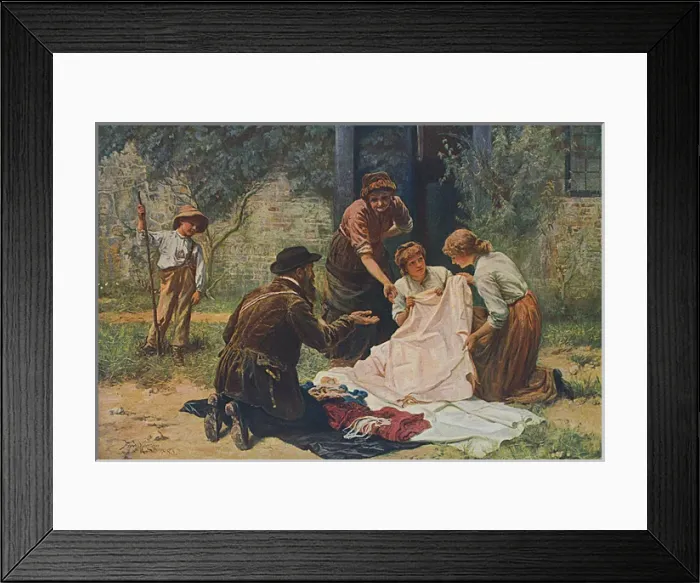 Framed Print : Pedlar Sells Cloth / 1880 Framed Print : Pedlar Sells Cloth / 1880