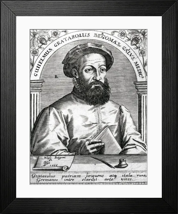 Framed Print : Guilelmo Gratarolus Framed Print : Guilelmo Gratarolus