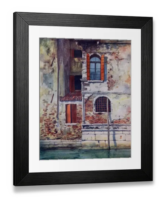 Framed Print : Venice / Side Canal 1918 Framed Print : Venice / Side Canal 1918