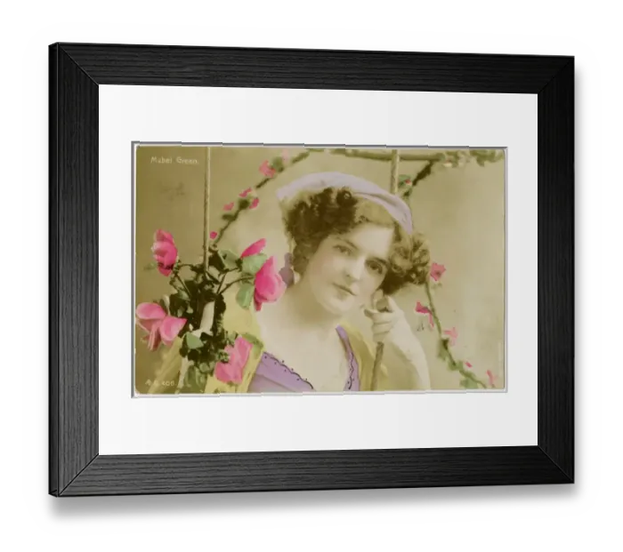 Framed Print : Mabel Green / Pink Roses Framed Print : Mabel Green / Pink Roses
