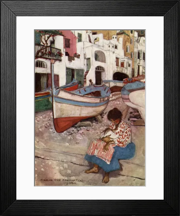 Framed Print : Italy / Capri Beach 1904 Framed Print : Italy / Capri Beach 1904