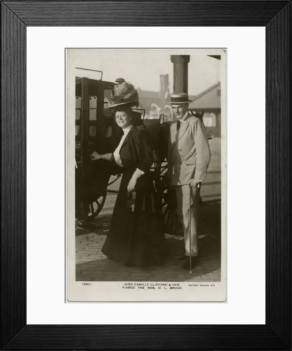 Framed Print : Camille Clifford with fiance Framed Print : Camille Clifford with fiance