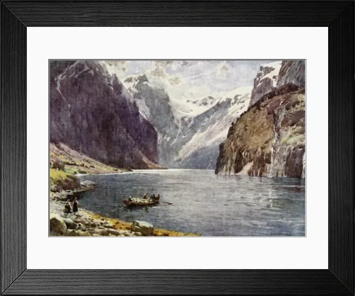 Framed Print : Norway / Naerofjord 1914 Framed Print : Norway / Naerofjord 1914