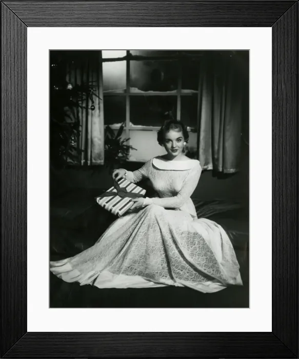 Framed Print : Woman with C mas Present Framed Print : Woman with C mas Present