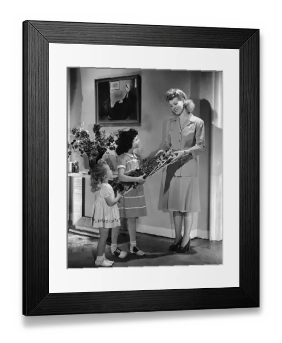 Framed Print : Giving Mother Flowers Framed Print : Giving Mother Flowers