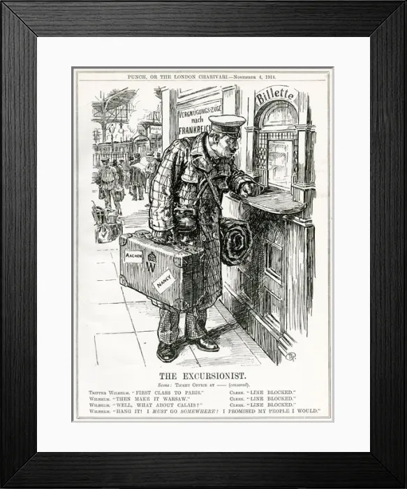 Framed Print : Kaiser as Excursionist 1914 Framed Print : Kaiser as Excursionist 1914