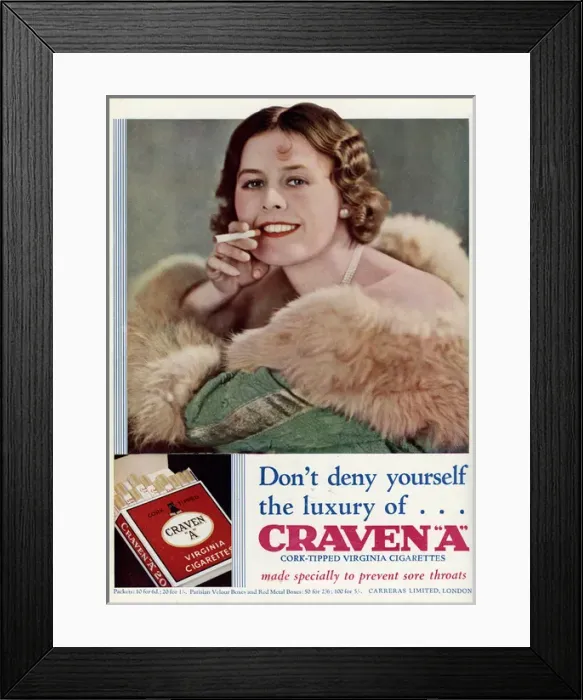 Framed Print : Craven Cigarettes Framed Print : Craven Cigarettes