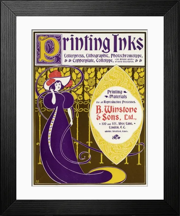 Framed Print : Advert Winstone Inks 1897 Framed Print : Advert Winstone Inks 1897