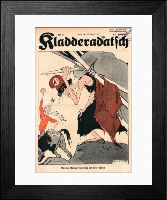 Framed Print : Ww1 Cartoon / Chief / Squaw Framed Print : Ww1 Cartoon / Chief / Squaw