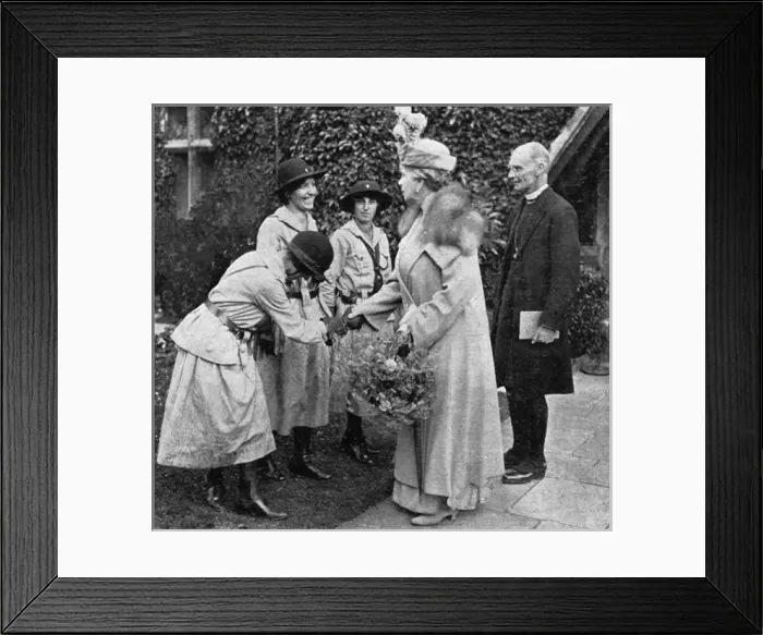 Framed Print : Girl Guides Meet Queen Framed Print : Girl Guides Meet Queen