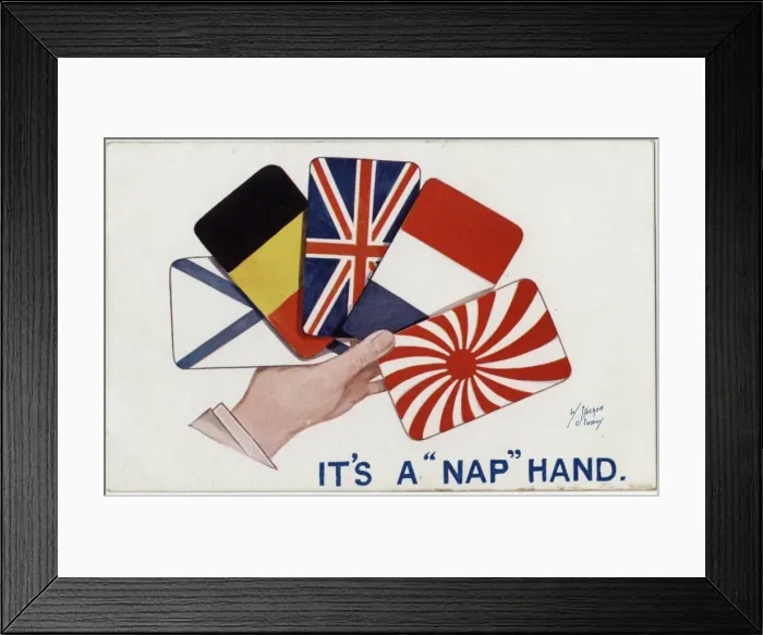 Framed Print : Ww1 Postcard Flag Cards Framed Print : Ww1 Postcard Flag Cards
