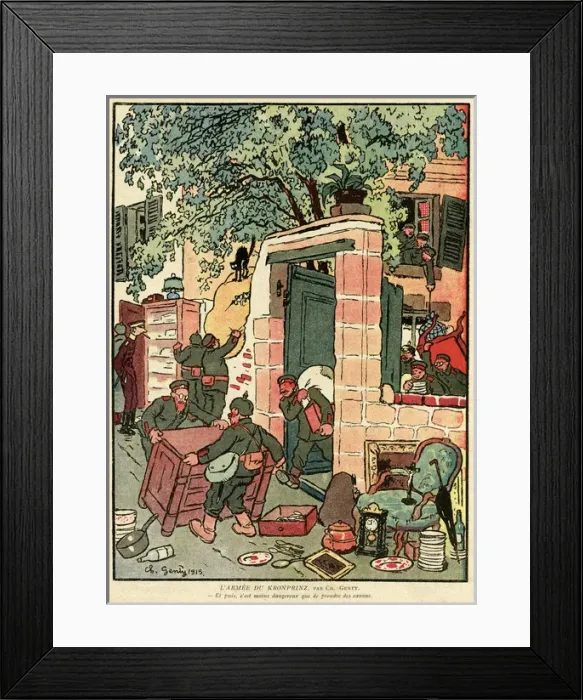 Framed Print : Cartoon, Crown Princes Army, WW1 Framed Print : Cartoon, Crown Princes Army, WW1