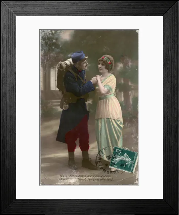 Framed Print : Ww1 Postcard Love Story Framed Print : Ww1 Postcard Love Story