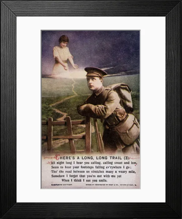 Framed Print : Ww1 Postcard Long Trail Framed Print : Ww1 Postcard Long Trail